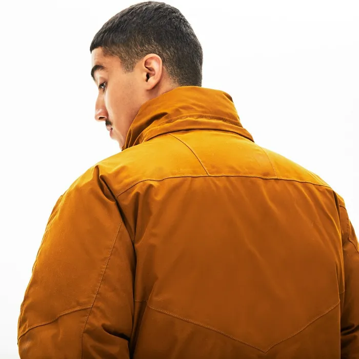 Jackets and Coats Lacoste Mens Detachable Faux Fur Hood Long Quilted Parka BrownKhaki Green Shop Online
