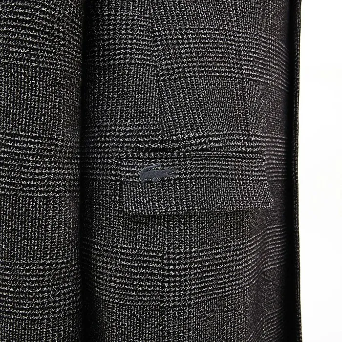 Jackets and Coats Lacoste Mens Glen Plaid Wool Blend Chesterfield Coat WhiteBlack Gift for Friend