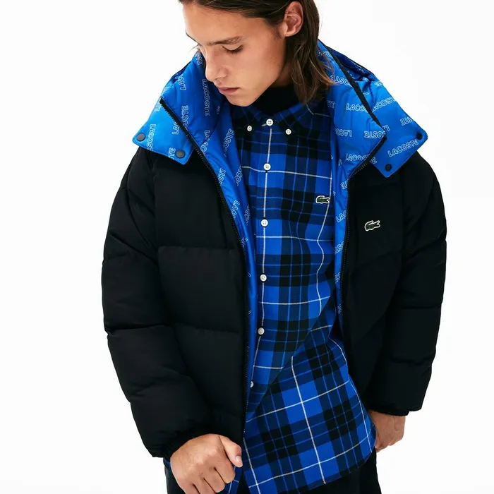 Jackets and Coats Lacoste Mens LIVE PrintLined Reversible Quilted Jacket BlackBlueWhite Outlet Factory Jackets and Coats Lacoste Mens LIVE PrintLined Reversible Quilted Jacket BlackBlueWhite Outlet Factory