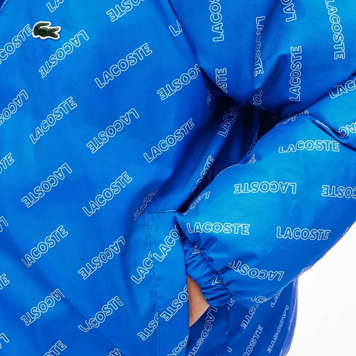 Jackets and Coats Lacoste Mens LIVE PrintLined Reversible Quilted Jacket BlackBlueWhite Outlet Factory