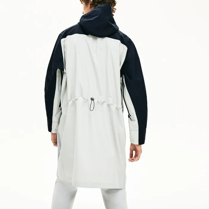 Jackets and Coats Lacoste Mens Motion Packable CreaseProof Parka Dark GreyGrey Online Store