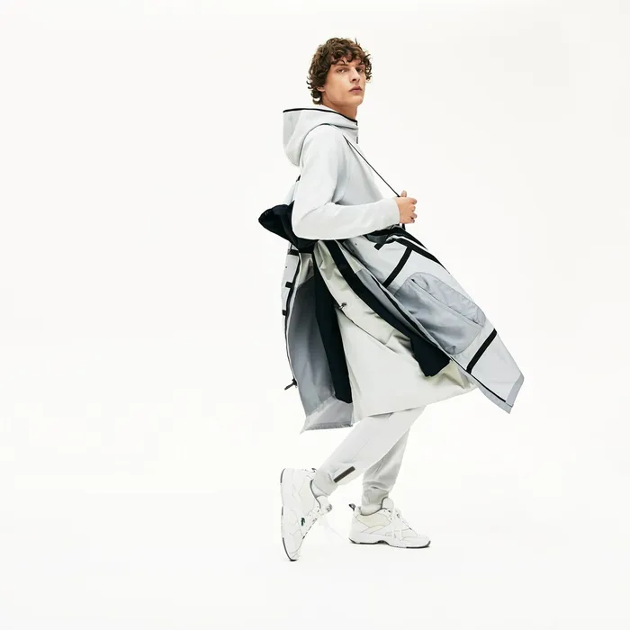 Jackets and Coats Lacoste Mens Motion Packable CreaseProof Parka Dark GreyGrey Online Store