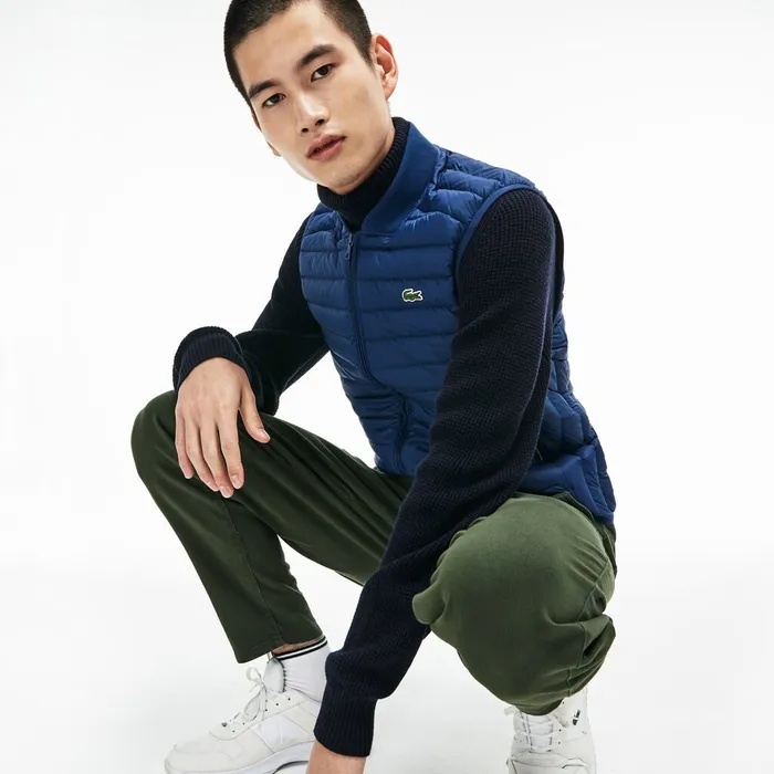 Jackets and Coats Lacoste Mens Short Contrast Lining Quilted Vest Inkwell Casaul Jackets and Coats Lacoste Mens Short Contrast Lining Quilted Vest Inkwell Casaul