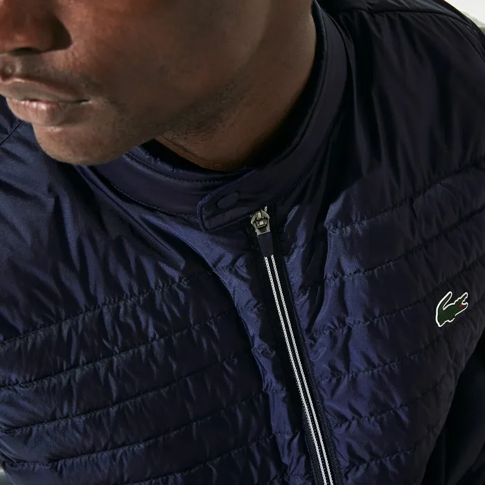 Jackets and Coats Lacoste Mens SPORT Lightweight WaterResistant Quilted Vest Navy Blue Near Me