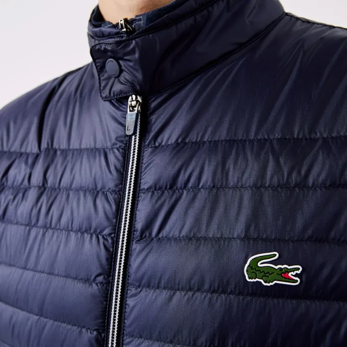 Jackets and Coats Lacoste Mens SPORT Lightweight WaterResistant Quilted Vest Navy Blue Near Me