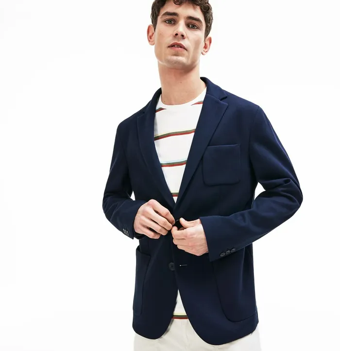 Jackets and Coats Lacoste Mens Stretch Cotton Jersey Piqu Blazer Navy Blue Online Store Jackets and Coats Lacoste Mens Stretch Cotton Jersey Piqu Blazer Navy Blue Online Store