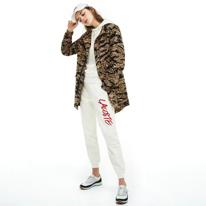 Jackets and Coats Lacoste Mens Unisex LIVE Camouflage Parka BlackWhite USA