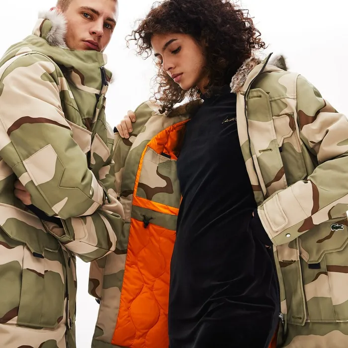 Jackets and Coats Lacoste Mens Unisex LIVE Faux Fur Hooded Parka BeigeWhite Shop Online Jackets and Coats Lacoste Mens Unisex LIVE Faux Fur Hooded Parka BeigeWhite Shop Online