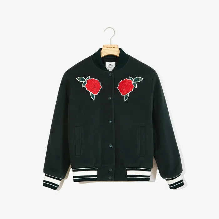 Jackets and Coats Lacoste Womens LIVE RoseEmbroidered Varsity Jacket Green For Sale Online Jackets and Coats Lacoste Womens LIVE RoseEmbroidered Varsity Jacket Green For Sale Online