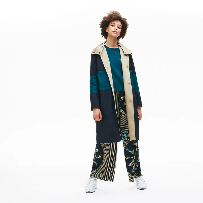 Jackets and Coats Lacoste Womens Unisex LIVE Reversible Peacoat BeigeNavy BlueGreen Outlet