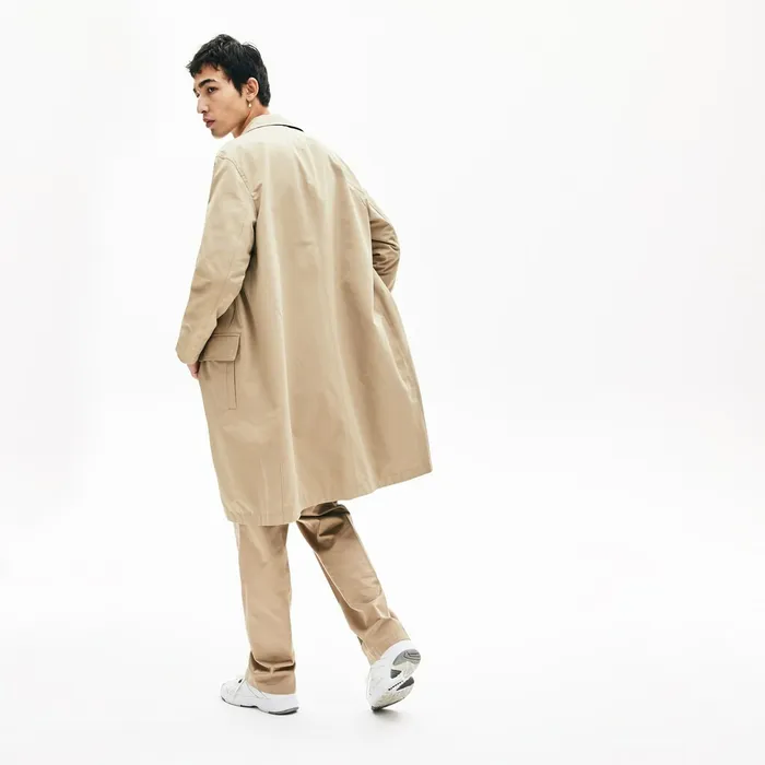 Jackets and Coats Lacoste Womens Unisex LIVE Reversible Peacoat BeigeNavy BlueGreen Outlet