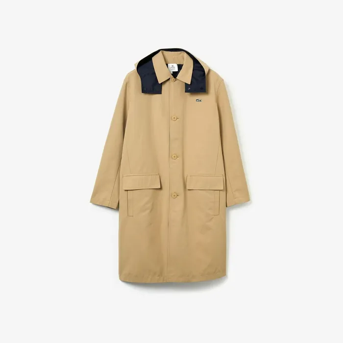 Jackets and Coats Lacoste Womens Unisex LIVE Reversible Peacoat BeigeNavy BlueGreen Outlet