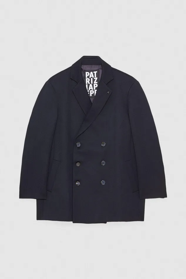 Jackets Men Patrizia Pepe DoubleBreasted Padded Coat Royal Navy