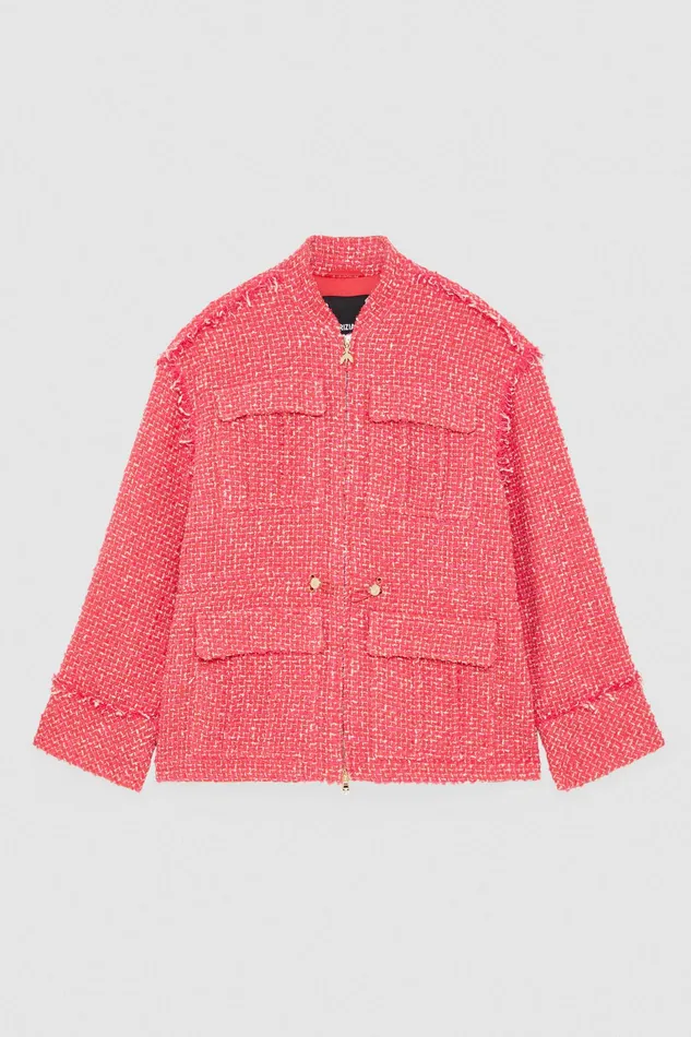 Jackets Women Patrizia Pepe Cotton Blend Over Parka Hybrid Rose Tweed