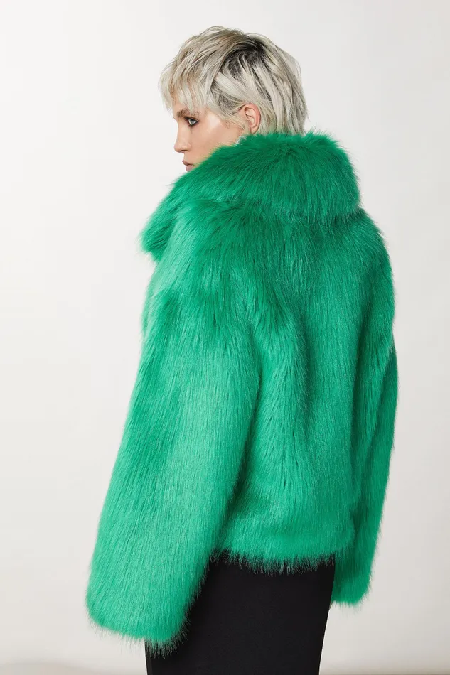 Jackets Women Patrizia Pepe Fluffy Over Jacket Vibrant Green