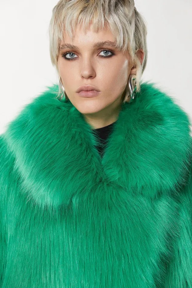 Jackets Women Patrizia Pepe Fluffy Over Jacket Vibrant Green