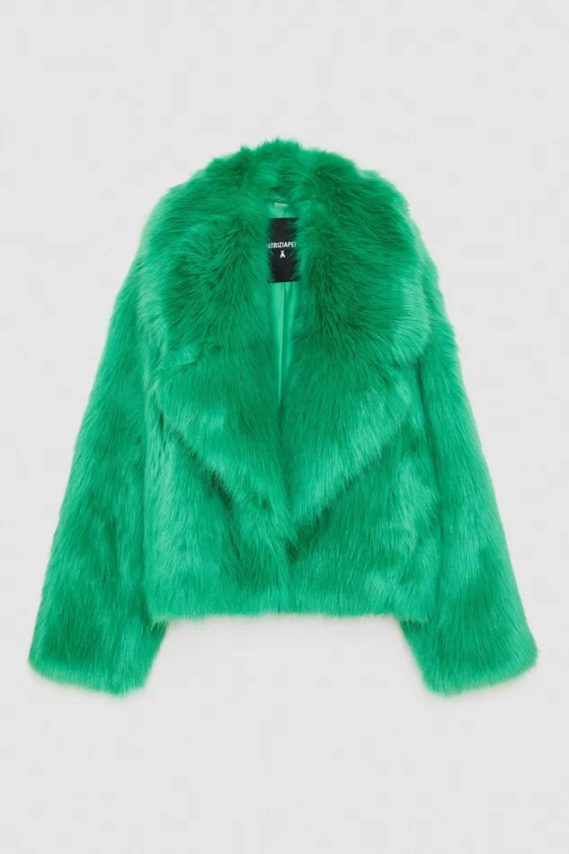 Jackets Women Patrizia Pepe Fluffy Over Jacket Vibrant Green