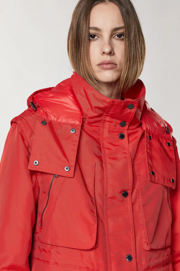 Jackets Women Patrizia Pepe Technical Nylon Jacket Racing Red