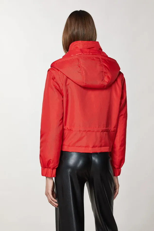 Jackets Women Patrizia Pepe Technical Nylon Jacket Racing Red