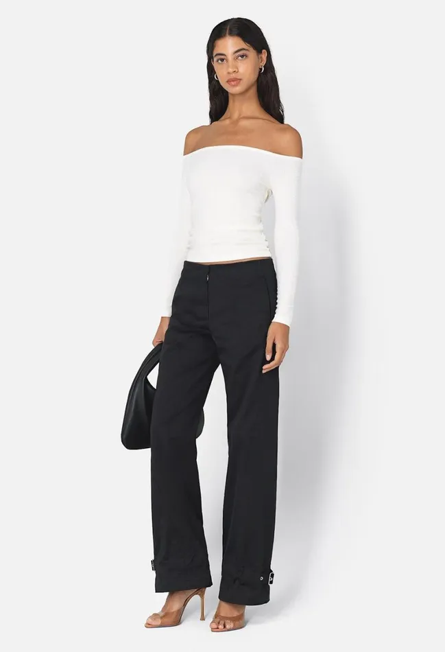 John Elliott Bottoms Belted Trouser Black 8211 Women John Elliott Bottoms Belted Trouser Black 8211 Women