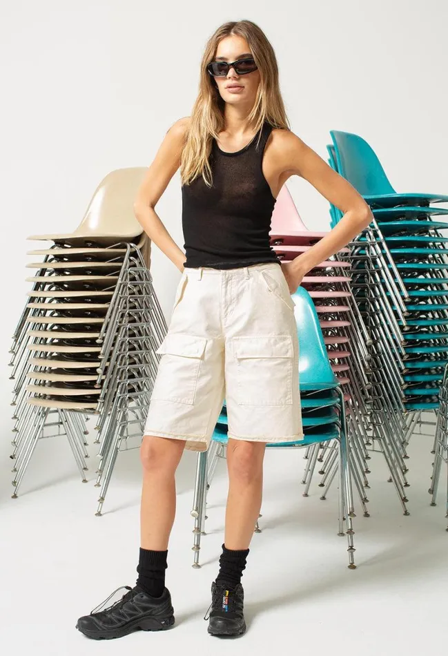 John Elliott Bottoms Bermuda Utility Shorts Salt 8211 Women
