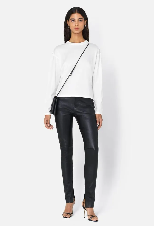 John Elliott Bottoms Leather High Rise Skinny Pant Black 8211 Women