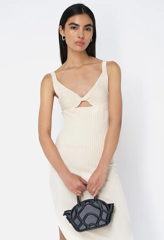 John Elliott Dresses Ginza Rib Twist Dress Feather 8211 Women