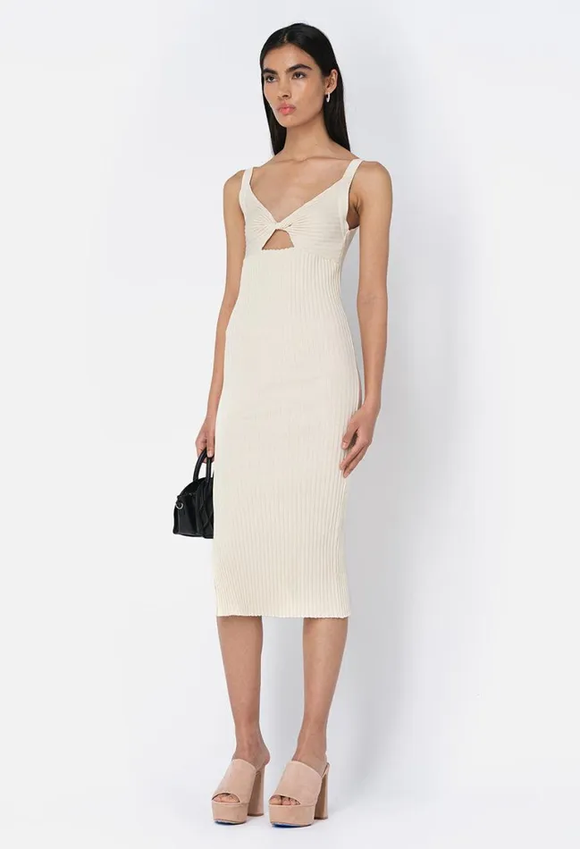 John Elliott Dresses Ginza Rib Twist Dress Feather 8211 Women John Elliott Dresses Ginza Rib Twist Dress Feather 8211 Women
