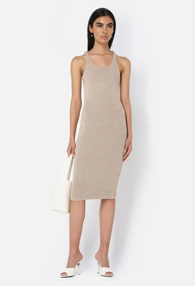 John Elliott Dresses Mineral Wash Gemini Rib Bandeau Dress Shark 8211 Women