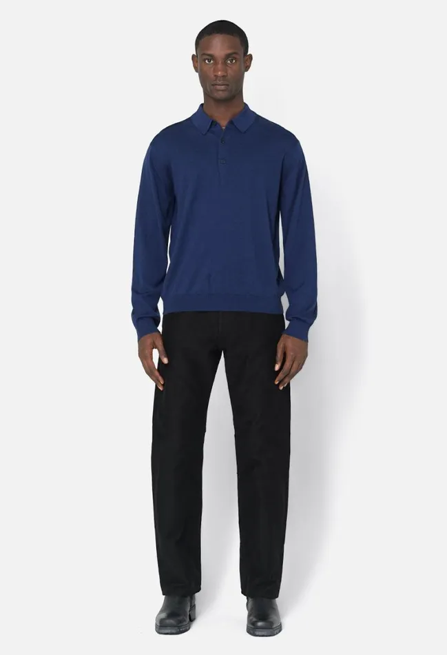 John Elliott Knitwear Cashmere Wool Blend Polo Navy 8211 Men John Elliott Knitwear Cashmere Wool Blend Polo Navy 8211 Men