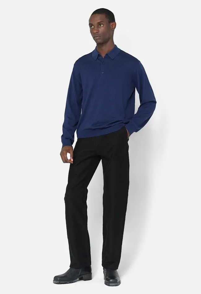 John Elliott Knitwear Cashmere Wool Blend Polo Navy 8211 Men John Elliott Knitwear Cashmere Wool Blend Polo Navy 8211 Men