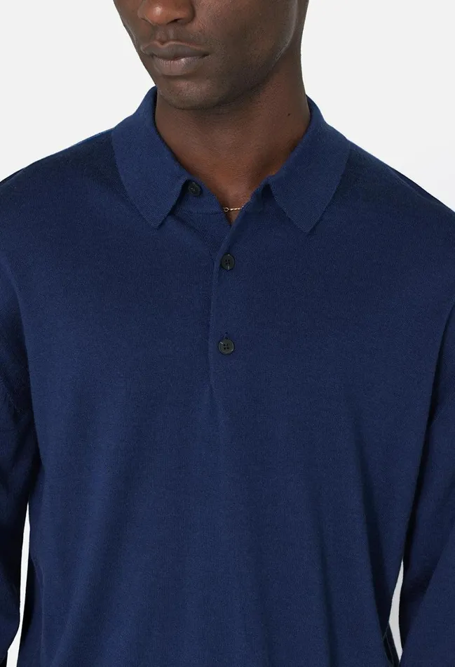 John Elliott Knitwear Cashmere Wool Blend Polo Navy 8211 Men John Elliott Knitwear Cashmere Wool Blend Polo Navy 8211 Men