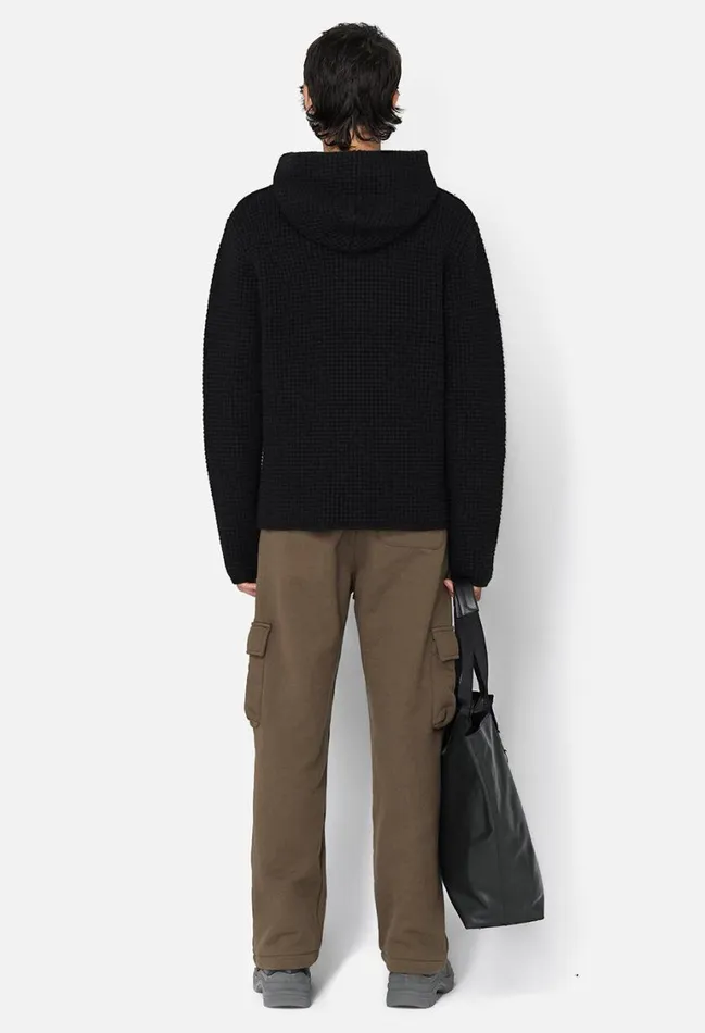 John Elliott Knitwear Wool Waffle Knit Poncho Black 8211 Men John Elliott Knitwear Wool Waffle Knit Poncho Black 8211 Men