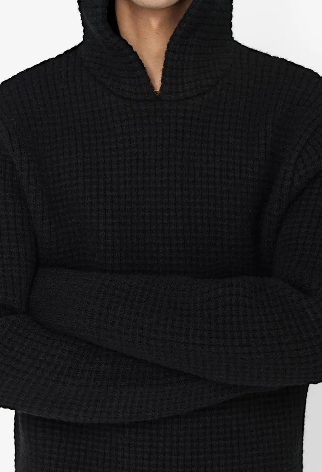 John Elliott Knitwear Wool Waffle Knit Poncho Black 8211 Men John Elliott Knitwear Wool Waffle Knit Poncho Black 8211 Men