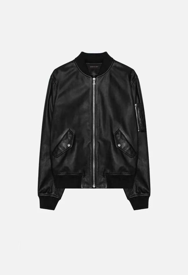 John Elliott Outerwear Leather Bogota Bomber Black 8211 Men