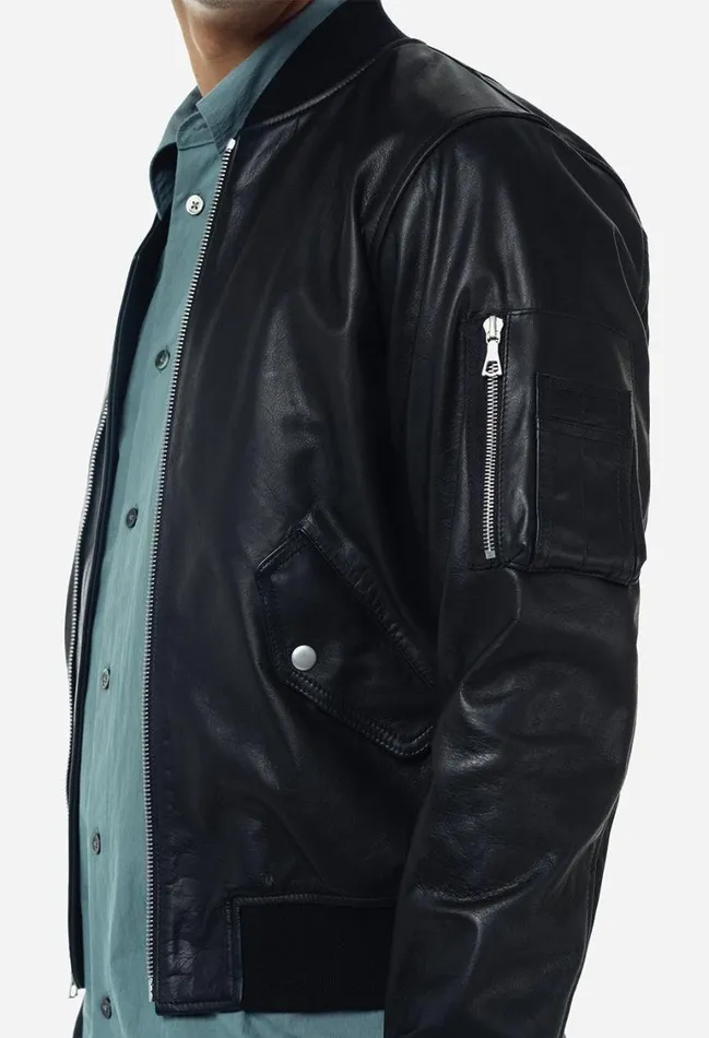 John Elliott Outerwear Leather Bogota Bomber Black 8211 Men