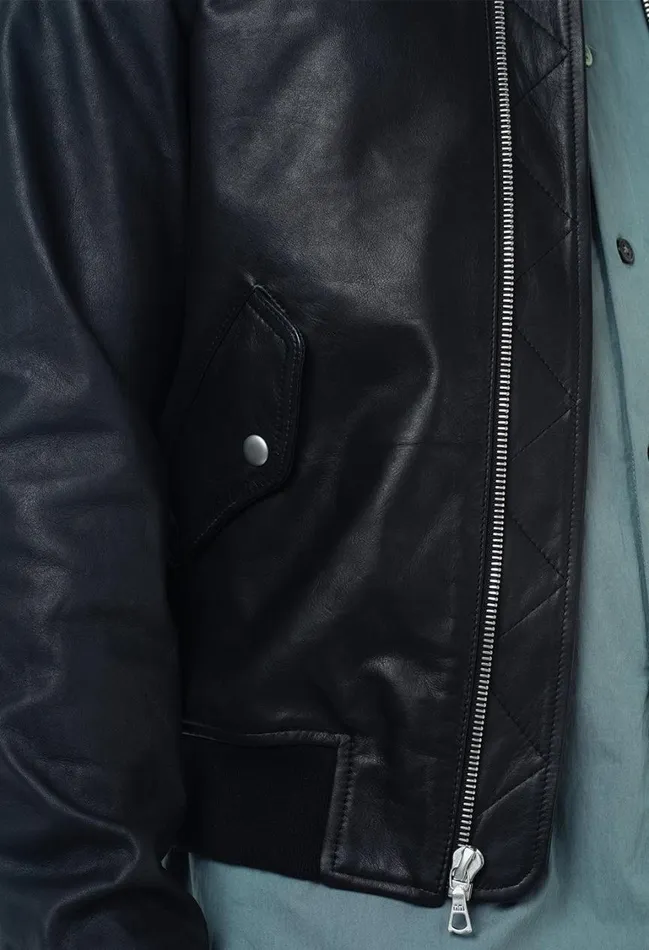 John Elliott Outerwear Leather Bogota Bomber Black 8211 Men