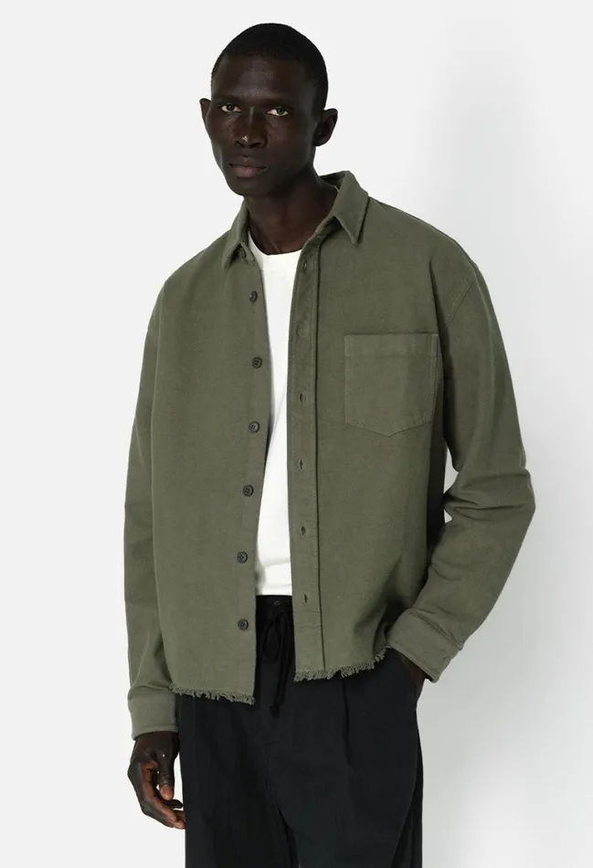 John Elliott Shirts Solid Hemi Oversized Shirt Olive 8211 Men John Elliott Shirts Solid Hemi Oversized Shirt Olive 8211 Men
