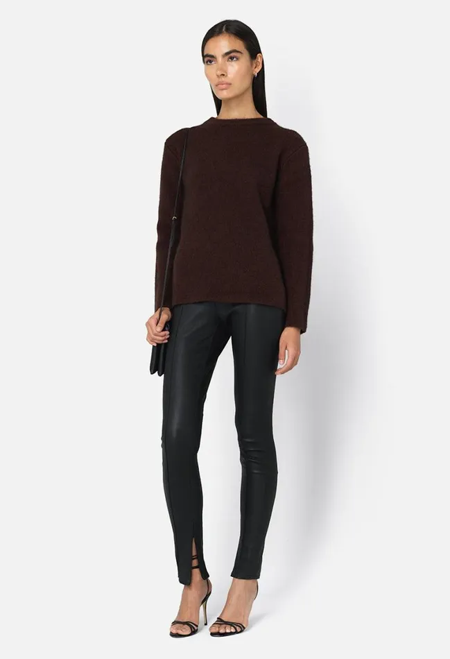 John Elliott Sweaters Foggy Wool Crew Sweater Americano 8211 Women