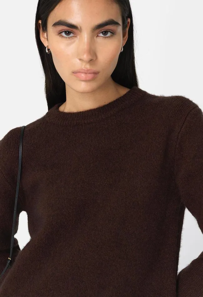 John Elliott Sweaters Foggy Wool Crew Sweater Americano 8211 Women