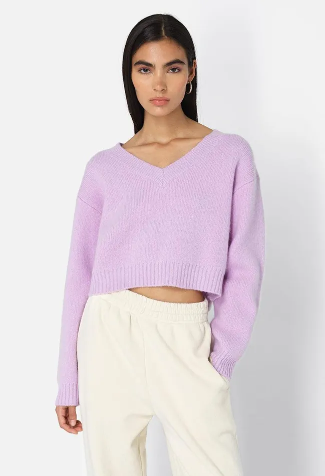 John Elliott Sweaters Foggy Wool V Neck Sweater Blush 8211 Women