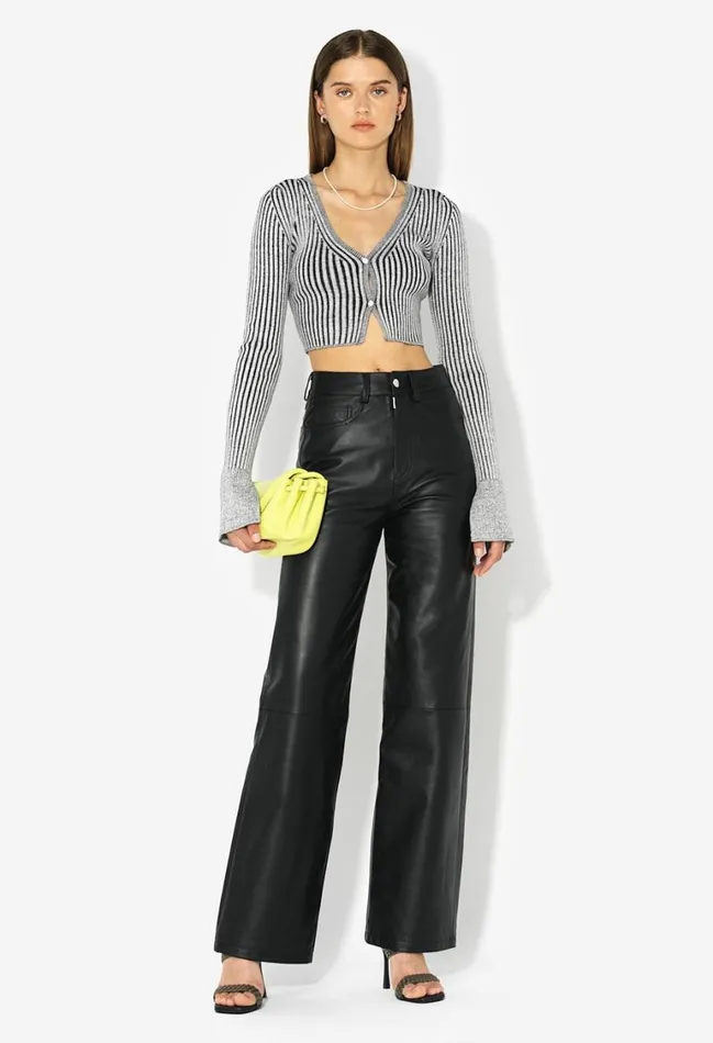 John Elliott Sweaters Piper Silk Rib Cropped Cardigan Charcoal 8211 Women John Elliott Sweaters Piper Silk Rib Cropped Cardigan Charcoal 8211 Women