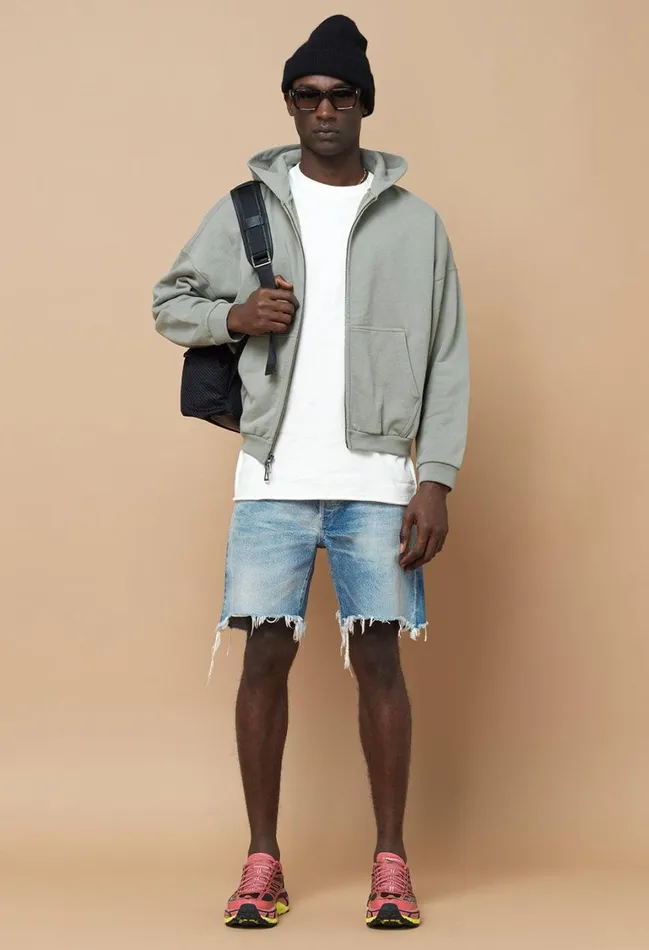 John Elliott Sweatshirts Beach Full Zip Sage 8211 Men John Elliott Sweatshirts Beach Full Zip Sage 8211 Men