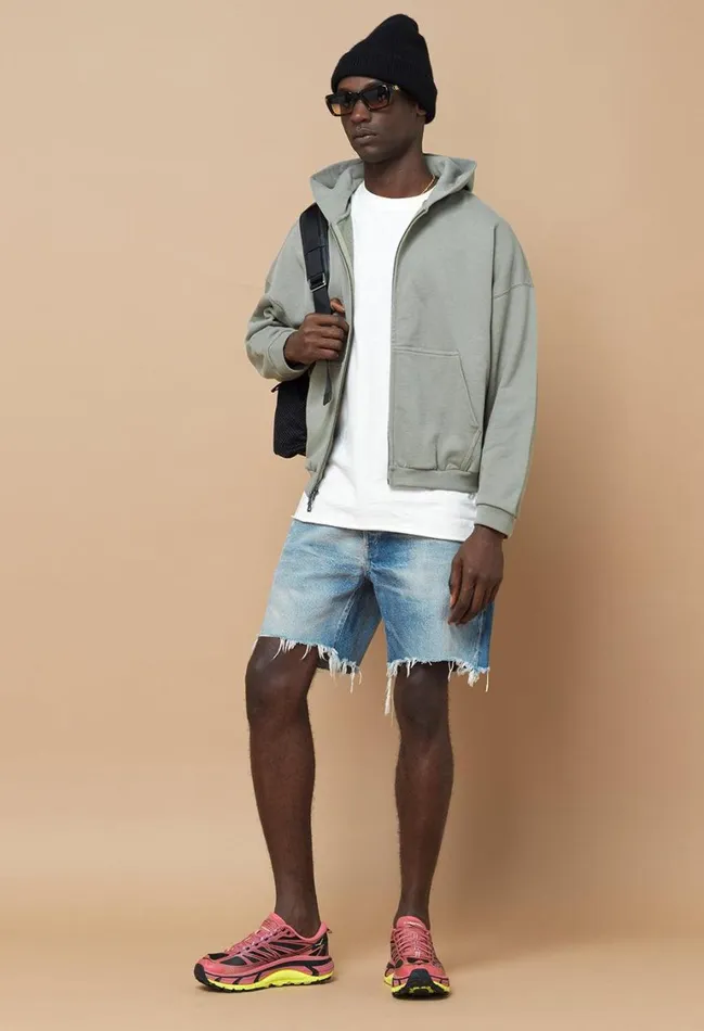 John Elliott Sweatshirts Beach Full Zip Sage 8211 Men John Elliott Sweatshirts Beach Full Zip Sage 8211 Men