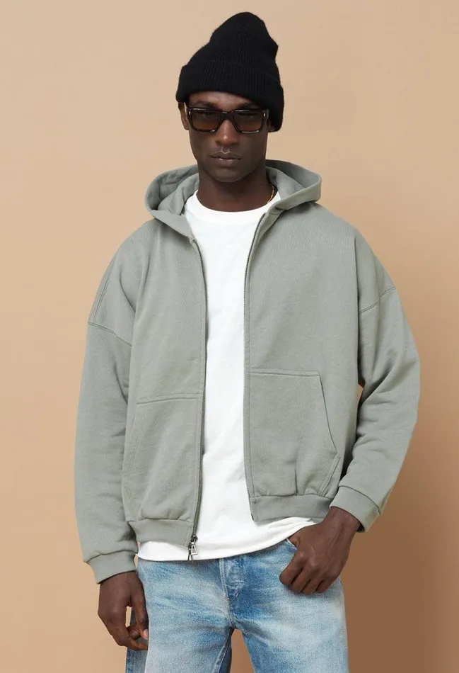 John Elliott Sweatshirts Beach Full Zip Sage 8211 Men John Elliott Sweatshirts Beach Full Zip Sage 8211 Men