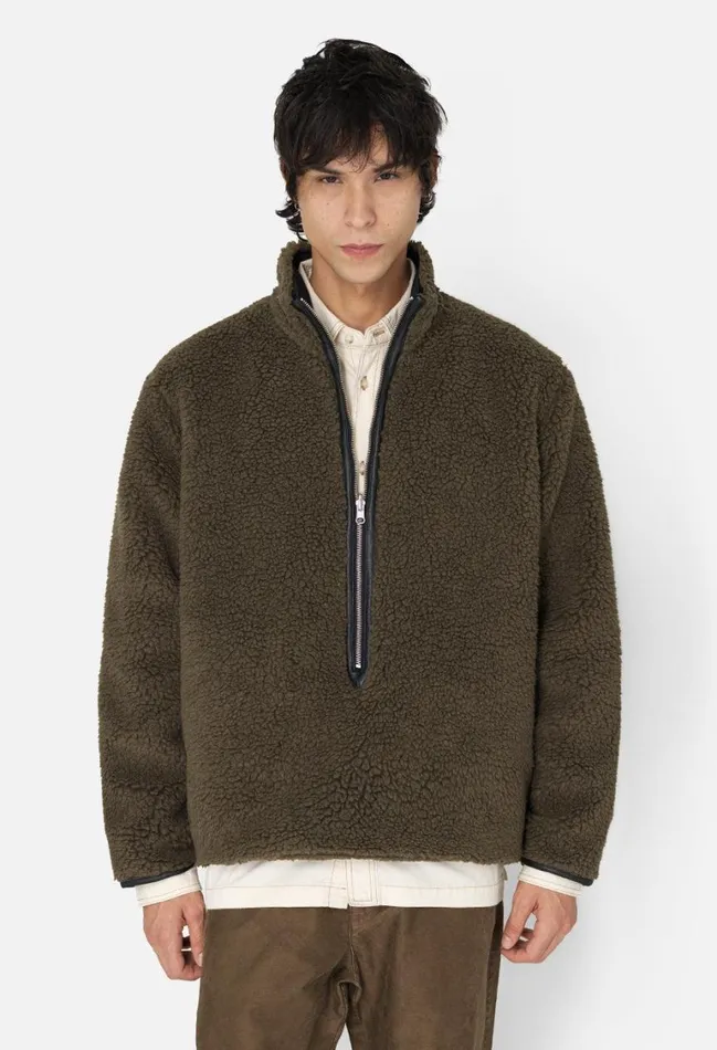 John Elliott Sweatshirts Corpus Reversible HalfZip Black X Olive 8211 Men