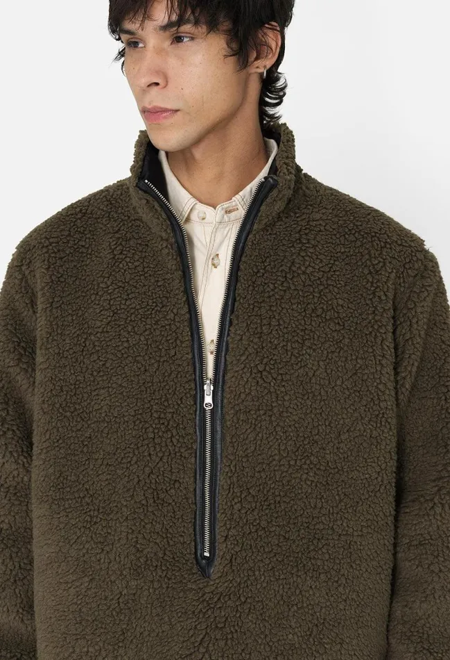 John Elliott Sweatshirts Corpus Reversible HalfZip Black X Olive 8211 Men