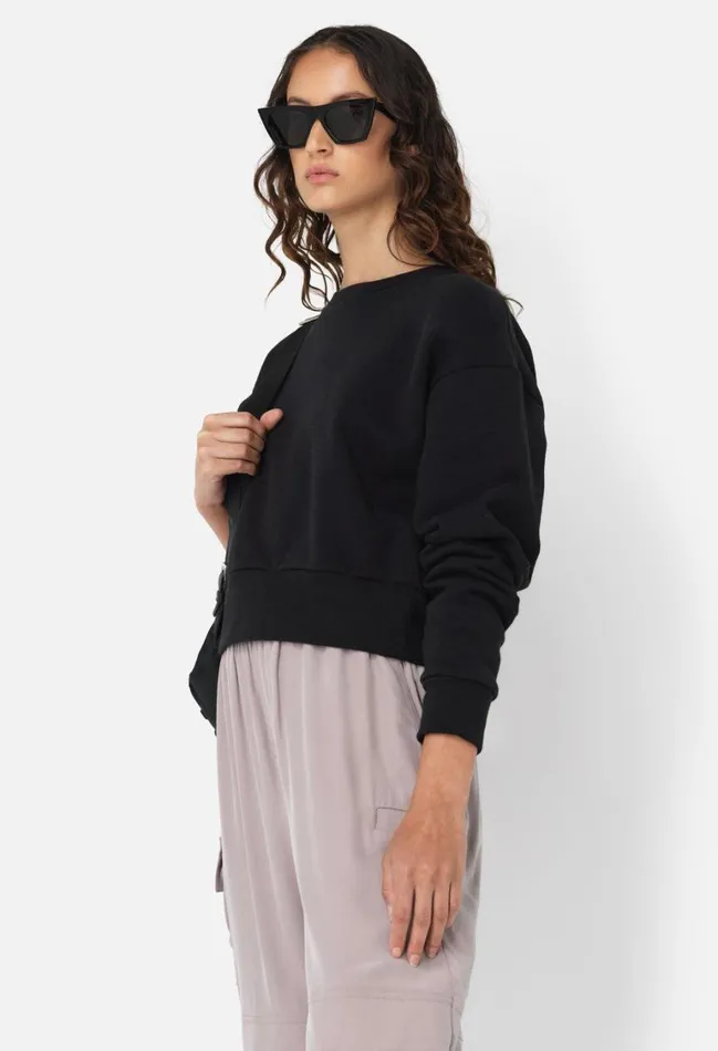 John Elliott Sweatshirts Fleeced Boca Crew Black 8211 Women John Elliott Sweatshirts Fleeced Boca Crew Black 8211 Women