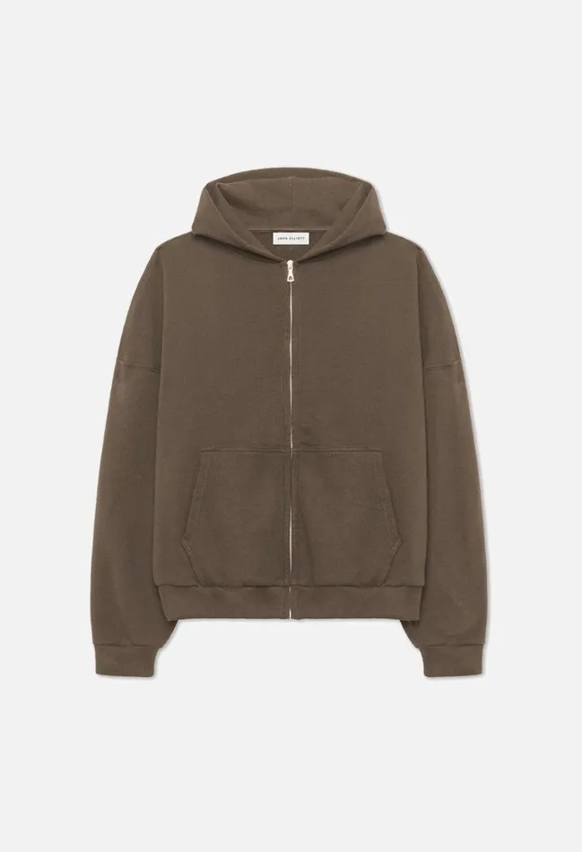 John Elliott Sweatshirts Fleet Weave Terry Full Zip Army 8211 Men
