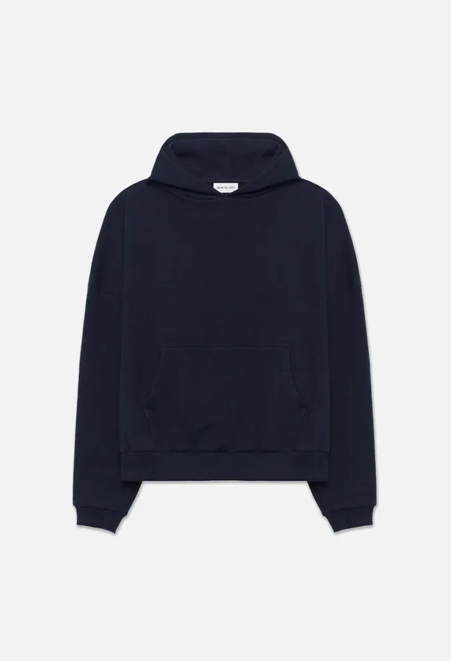 John Elliott Sweatshirts Fleet Weave Terry Hoodie Dark Navy 8211 Men